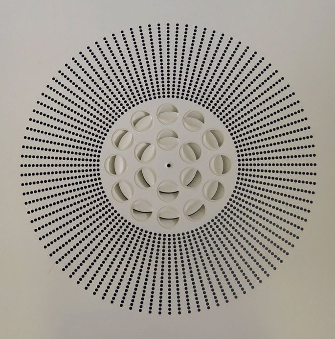 Perforated ceiling diffuser incorporating nozzles